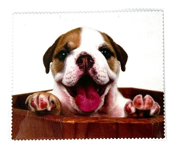 Nikitana "Puppy in a Box" Microfiber Cleaning Cloth for Glasses and Optics, 180×150 mm