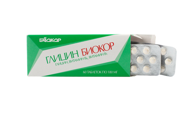Glycine Biocor with B6 & B1: 180mg Tablets (60 Count)