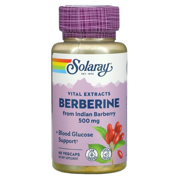 Berberine 500mg (60 Capsules): Supports Glucose & Fat Metabolism (Solaray)