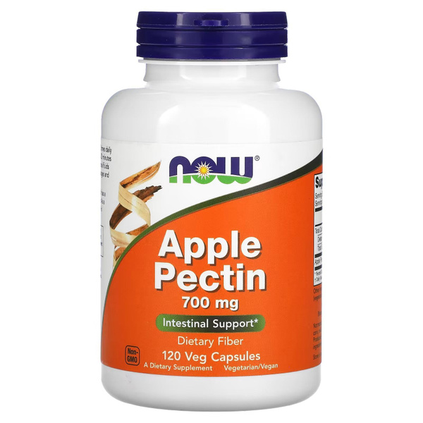NOW Foods Apple Pectin 700 mg, Fiber & Prebiotic, 120 Vegetarian Capsules