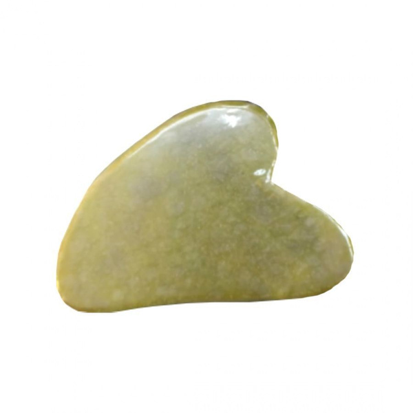 Jade Heart Gua Sha Nail Scraper - 8cm Dark Green