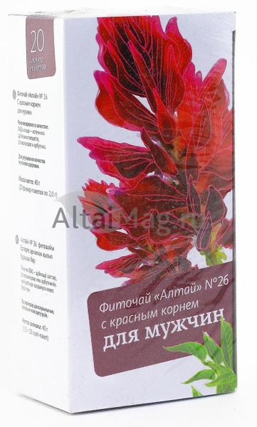 Altai Herbal Tea #26 for Men: Red Root Blend (20 x 2g Sachets)
