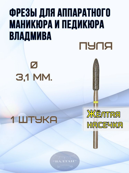 Vladmiwa Carbide Cutter for Nail Drill (Bullet Shape)