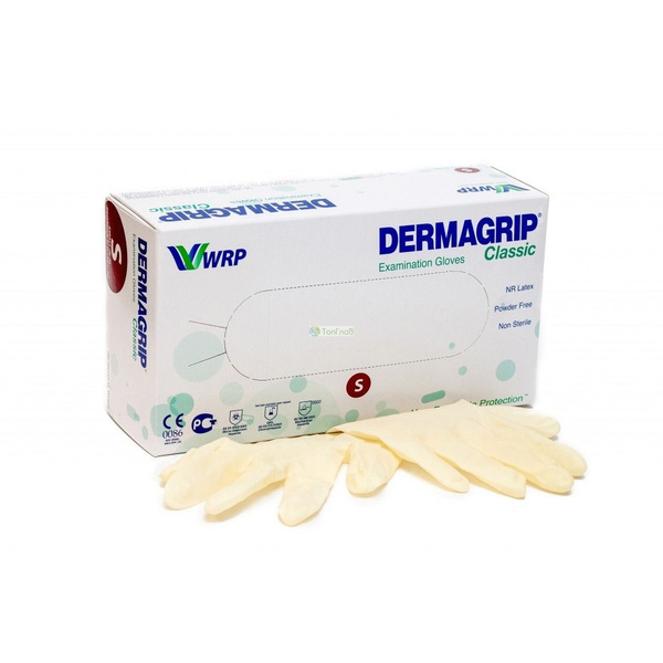 Dermagrip CLASSIC Latex Gloves, Size L, 50 Pairs