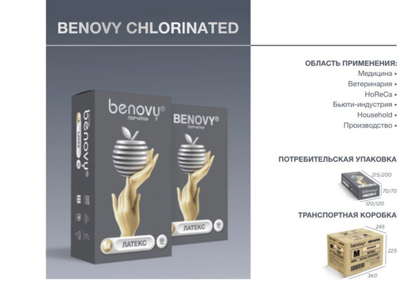 BENOVY Powder-Free Latex Gloves, Size S, 50 Pairs