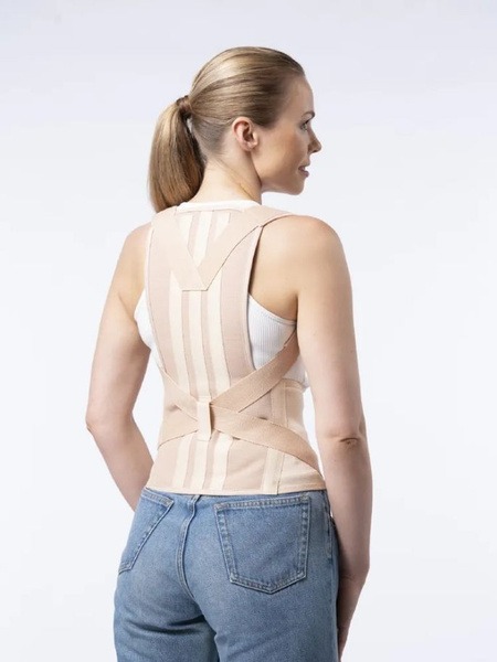 Orthopaedic Back Brace KO-110: Posture Corrector for Back Pain Relief & Scoliosis Support (Beige, Size S1)