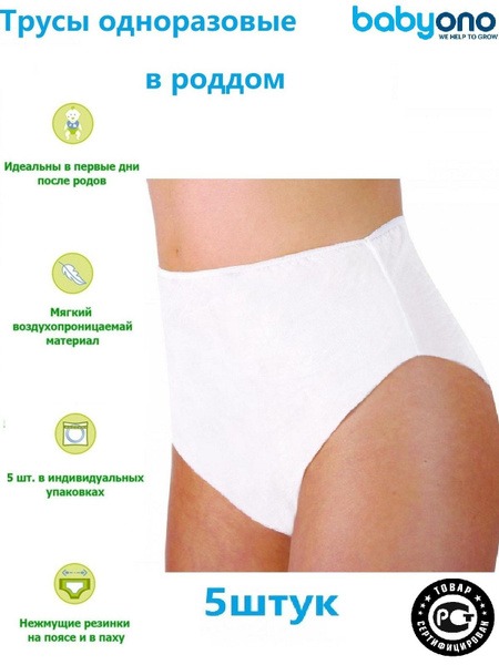 Disposable Postpartum Underwear for Hospital (5 Pack, Size L)