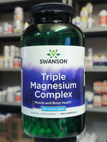 Swanson Magnesium Triple Complex 400mg, 300 Capsules