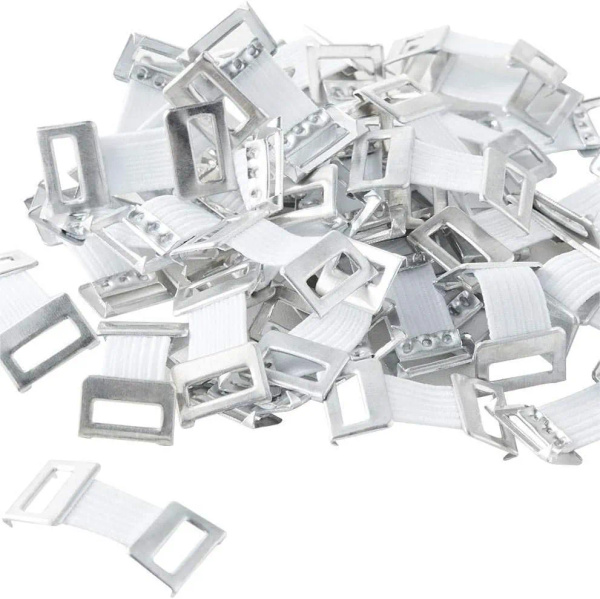 50 Pack Latex-Free Elastic Bandage Clips: Reusable Metal Fasteners
