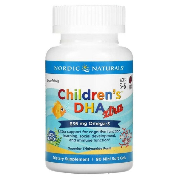Nordic Naturals Omega-3 for Kids (Ages 3-6) - Berry Flavor, 90 Mini-Caps