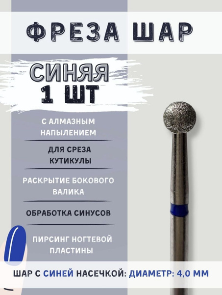 Blue Diamond Ball Bur for Manicure & Pedicure Cuticle Removal