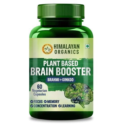 Himalayan Organics Brain Booster: Ginkgo Biloba & Brahmi (60 Capsules)