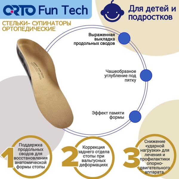 Kids' Orthotic Insoles for Flat Feet & Valgus: Carcassed Support