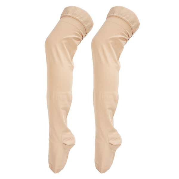 Compression Socks 3XL Beige, Open Toe, 23-32 mmHg, Varicose Veins & Post-Surgery Recovery