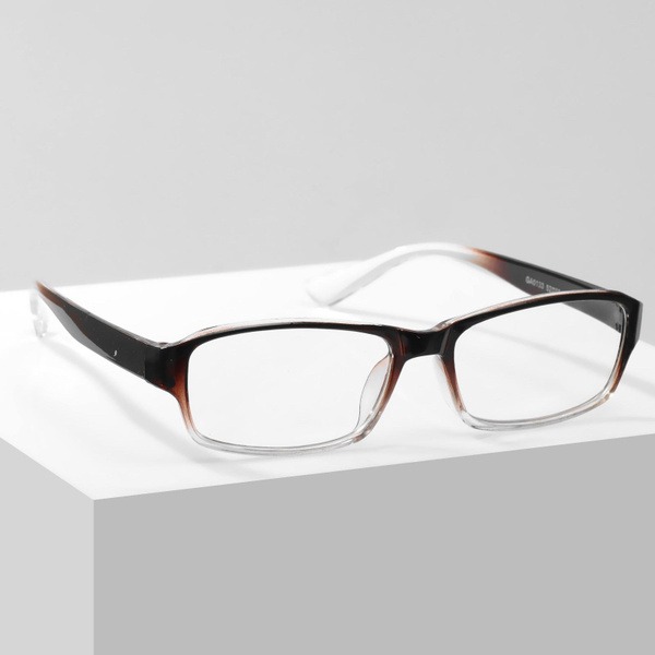 Ready-to-Wear GA0133 Glasses (+1.5 Diopter, Brown, No Tint)
