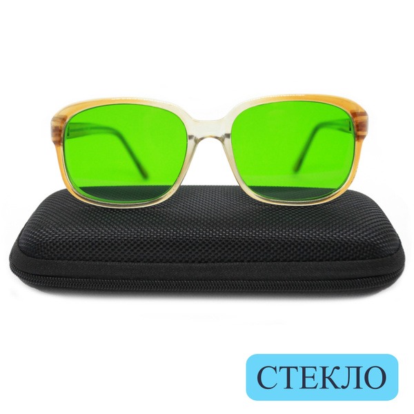 Vizzini 0003 Women's Green Glass Glaucoma Glasses with Case