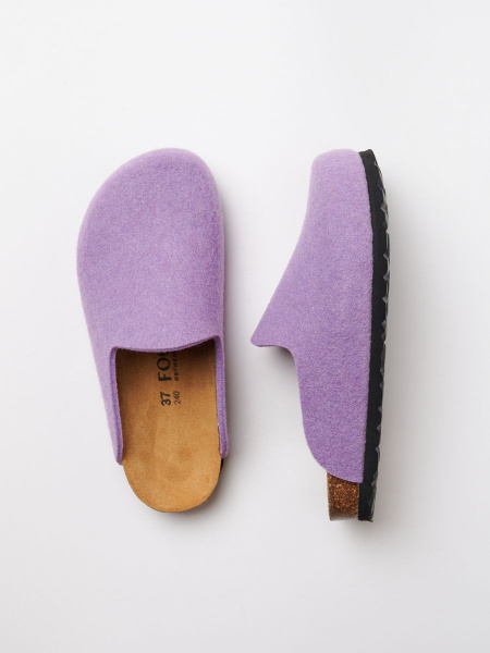 FOOTWELL Women's Purple Wool Clogs - Anatomical Comfort & Support