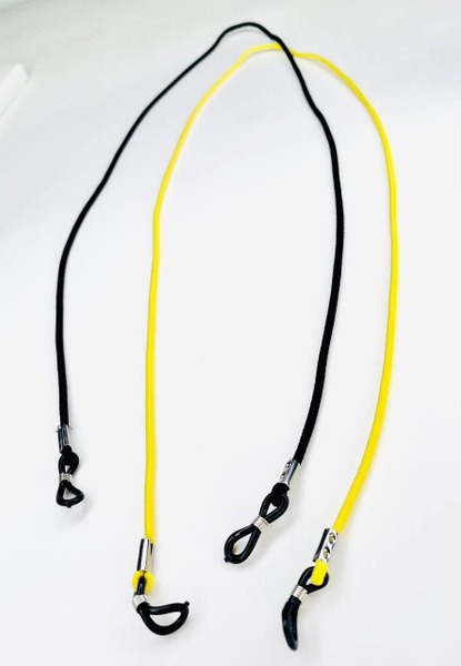 Glasses Holder Elastic Strap 60 cm, Yellow/Black (2 pcs)