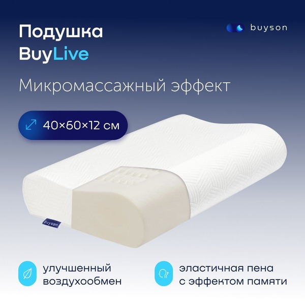 Ergonomic Memory Foam Pillow for Neck & Shoulder Support - BuyLive 40x60cm