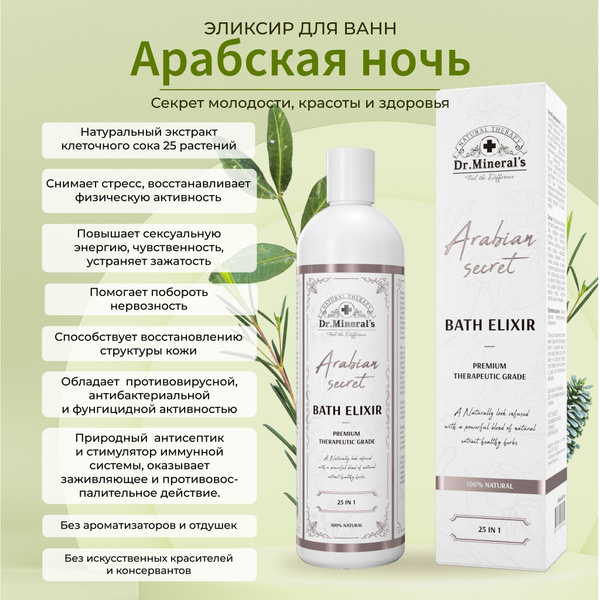 Arabian Night Bath Elixir: 25 Botanical Extracts for Youthful Radiance & Energy
