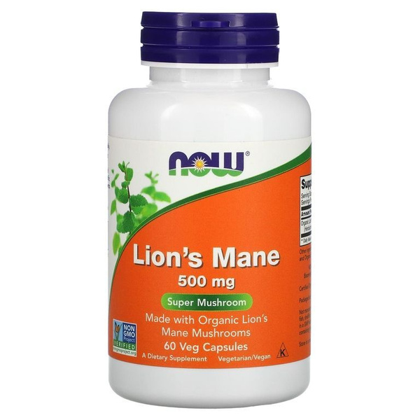 Lion's Mane 500mg 60 Capsules: Boost Immunity - Now Foods