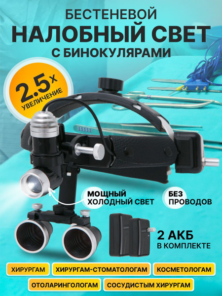 Wireless Headlamp Binoculars with 2.5x Magnification & Dual Batteries