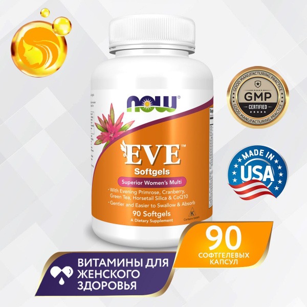 NOW Eve Woman's Multivitamin: 90 Capsules for Skin, Hair & Metabolism