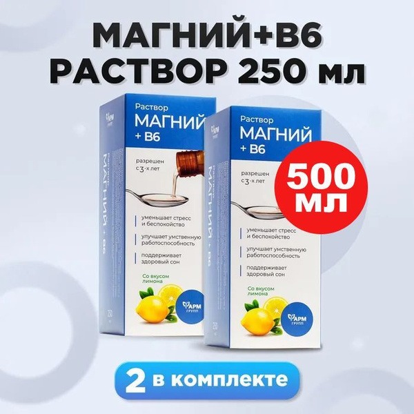 Magnesium B6 Calming Syrup for Adults & Children (2 x 250ml)