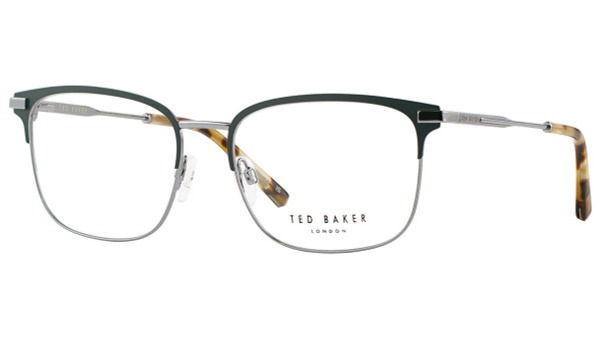 Ted Baker Damon 4343 562 Men's Eyeglass Frames - Matte Dark Green & Silver