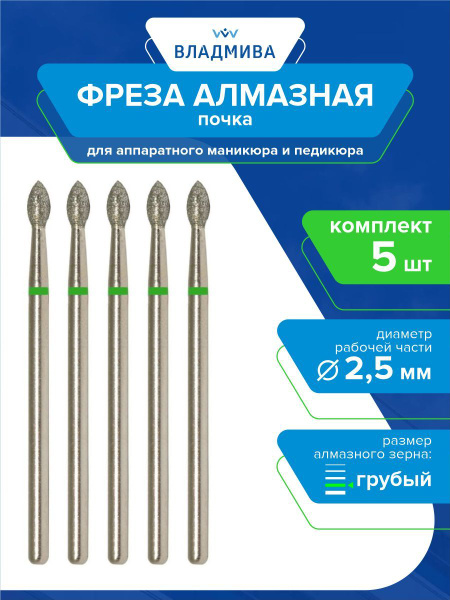 Diamond Nail Bur - Coarse Grit 2.5mm (5-Pack)