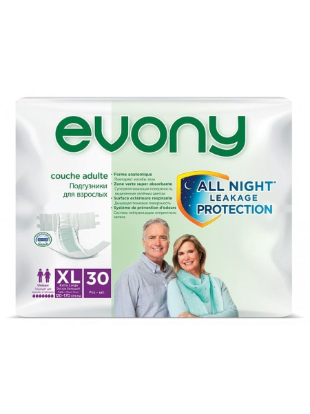 Evony Adult Diapers XL - 30 Count