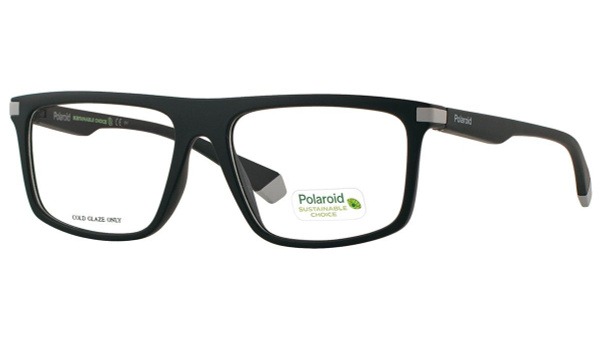 Polaroid D448 08A Eyeglass Frames: Unisex Matte Black & Grey