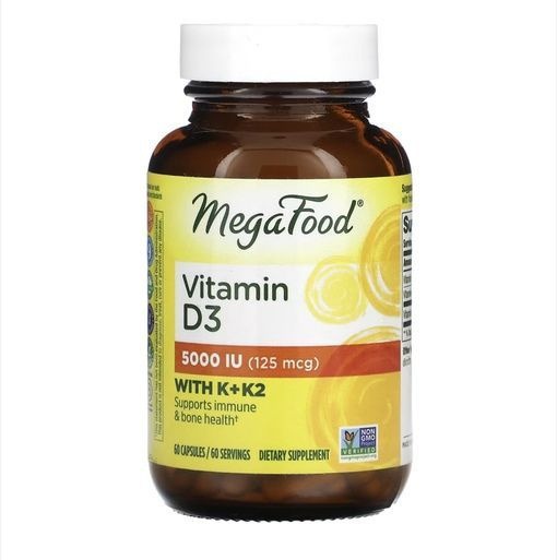 MegaFood Vitamin D3 & K2 5000 IU - 60 Capsules