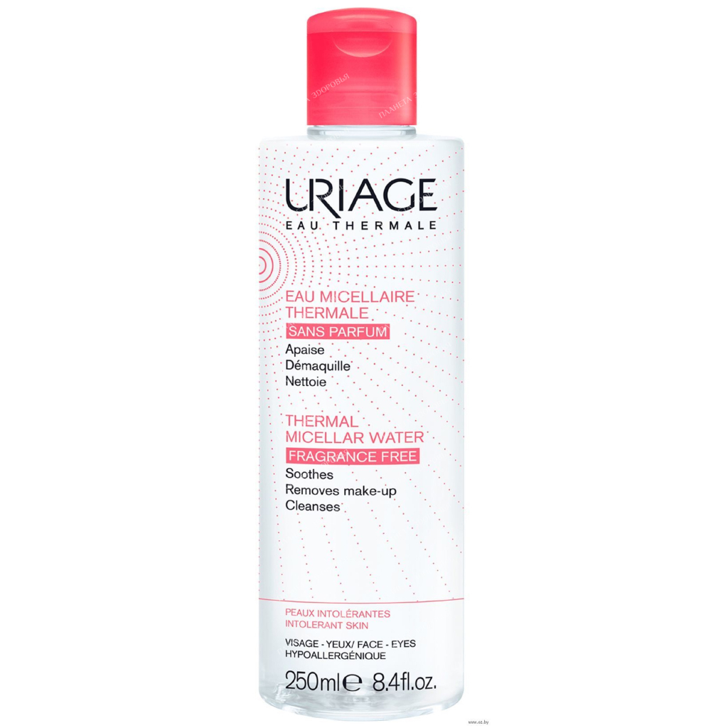 Uriage Unscented Micellar Cleansing Water (Infused with Thermal Water for Hypersensitive Skin), 250 ml