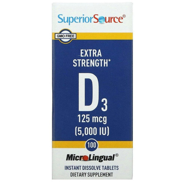Superior Source Vitamin D3 5000 IU (125 mcg) - 100 Fast-Dissolving Tablets