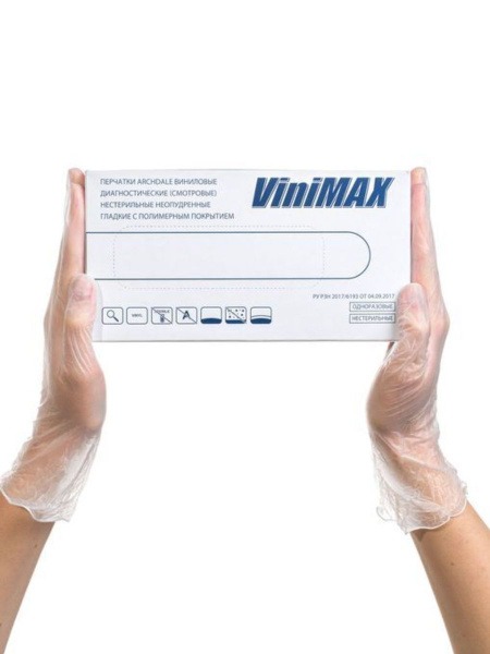 ViniMAX Vinyl Gloves - Size M (50 Pairs/100 Gloves)