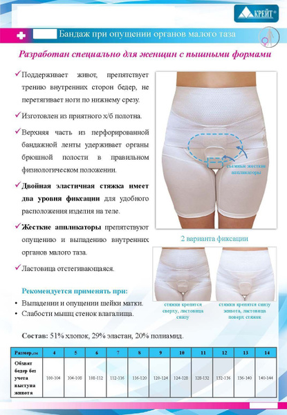 Pelvic Organ Prolapse Support Band - Crate #14, White