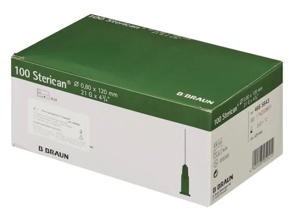 B. Braun Sterican Injection Needle, 21G x 120mm (100 Count)