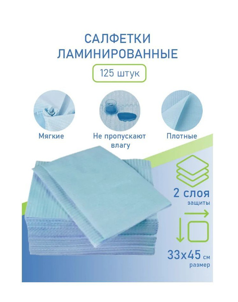 Dental Bibs (2-Ply), 125 Count Bulk Pack