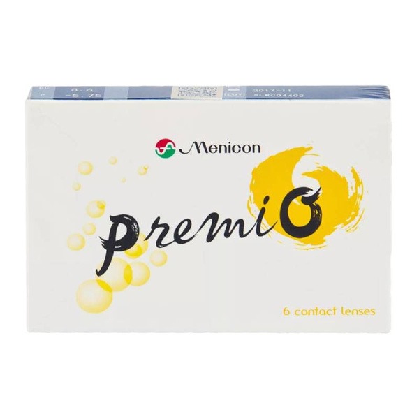 Premio Soft Disposable Contact Lenses (-4.25 to +8.3, 6 Pack)