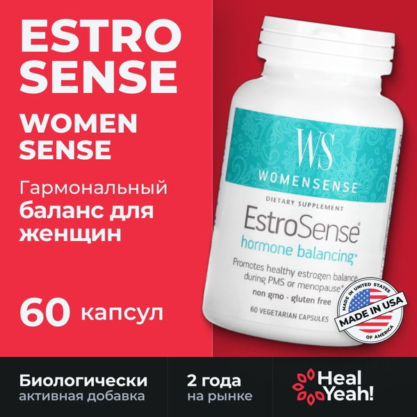 EstroSense by WomenSense: Natural Hormone Balance Support for PMS & Menopause (60 Vegetarian Capsules)
