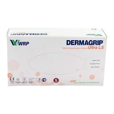 Dermagrip Ultra LS Nitrile Gloves (100 Count, Small, Powder-Free)