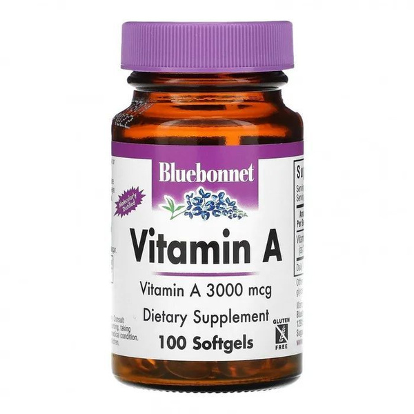 Bluebonnet Vitamin A 3000 mcg (100 Capsules)