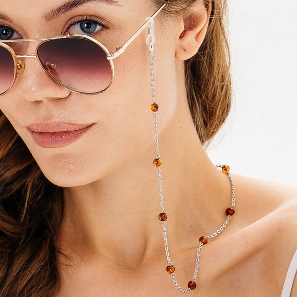 Amber Eyeglass Chain: Genuine Baltic Amber Sunglasses Holder