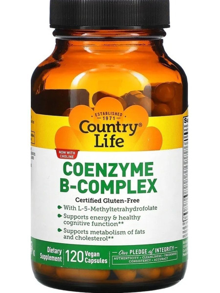 Country Life B-Complex Vitamins: 120 Vegan Capsules