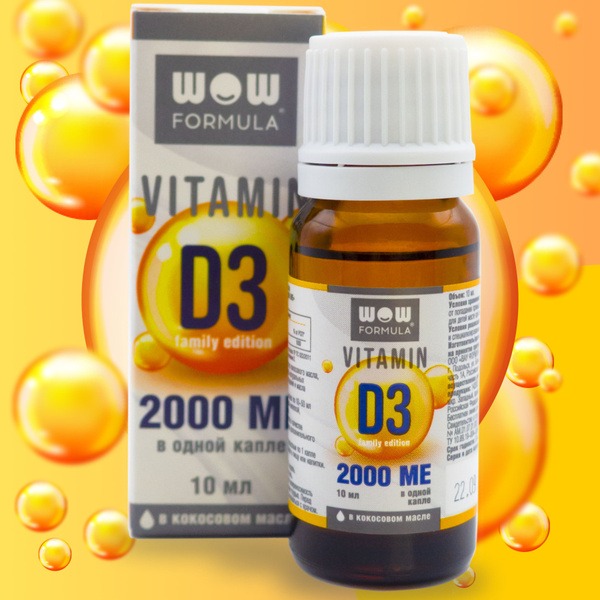 Vitamin D3 2000 IU Coconut Oil Drops - Family Edition (10ml)