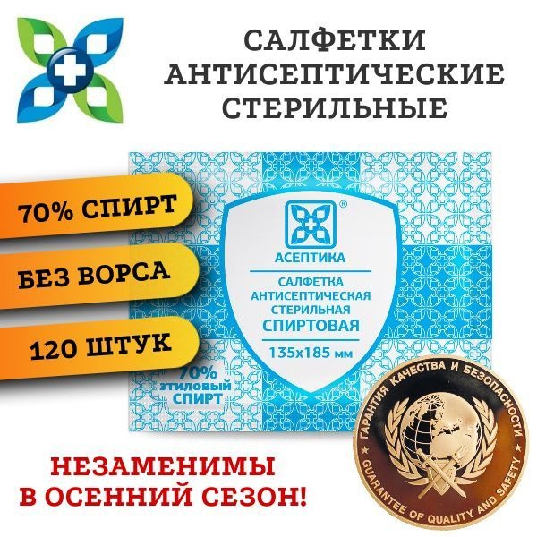 Medical Alcohol Wipes, 135x185 mm, 120 Count – Antiseptic & Antibacterial