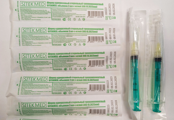 Endodontic Syringes 3ml, 30G Needles (0.3x25mm), 100 Pack