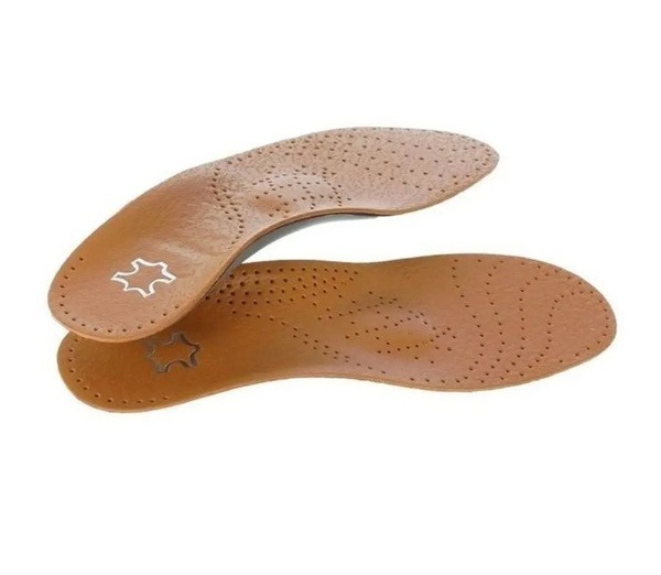 Leather Orthotic Insoles with Arch Support: Kids, Men's & Women's (Beige)