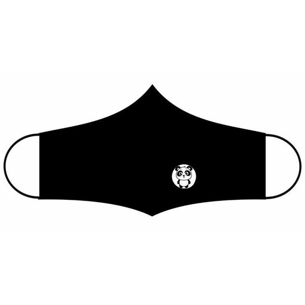 Black Reusable Panda Cotton Face Mask (2-Ply)